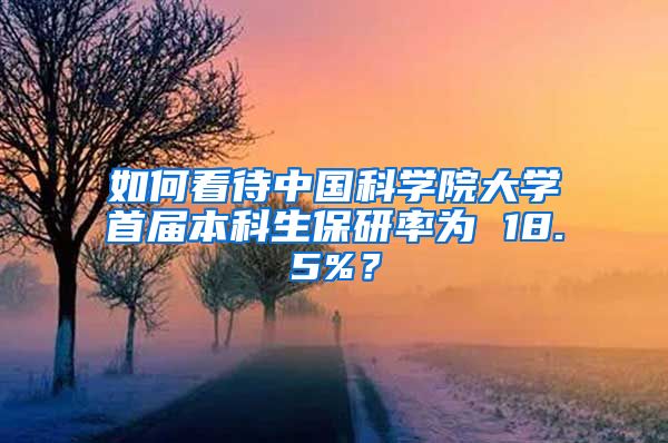 如何看待中国科学院大学首届本科生保研率为 18.5%？