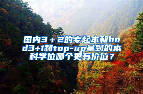 国内3＋2的专起本和hnd3+1和top-up拿到的本科学位哪个更有价值？