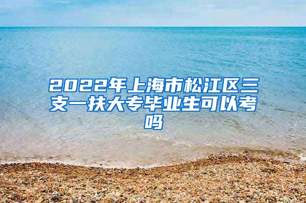 2022年上海市松江区三支一扶大专毕业生可以考吗