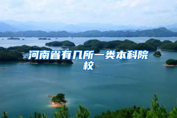 河南省有几所一类本科院校