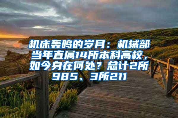 机床轰鸣的岁月：机械部当年直属14所本科高校，如今身在何处？总计2所985、3所211