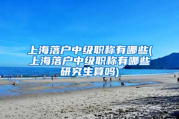 上海落户中级职称有哪些(上海落户中级职称有哪些研究生算吗)