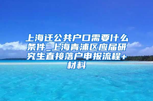 上海迁公共户口需要什么条件_上海青浦区应届研究生直接落户申报流程+材料