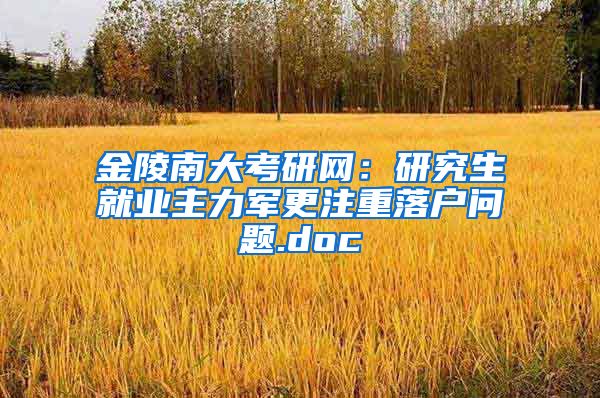 金陵南大考研网：研究生就业主力军更注重落户问题.doc