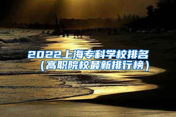 2022上海专科学校排名（高职院校最新排行榜）